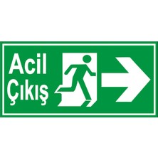 İnterform Fosforlu Acil Çıkış Sağ Levhası 12 x 25 cm Yapışkanlı