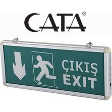 Cata 3 Saat Şarjlı Ledli Exit Çıkış Armatür Aşağı Yönlü CT-9167