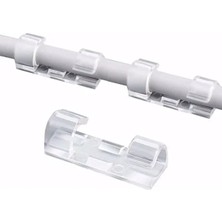 Esranın Dünyası Şeffaf Kablo Sabitleyici Klips 20'li Yapışkanlı Düzenleyici