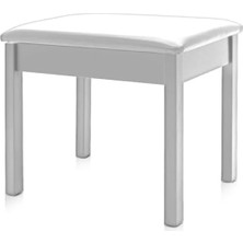 Esranın Dünyası Beyaz Ahşap Piyano Taburesi