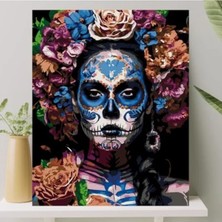 Esranın Dünyası Sayılarla Boyama Tuval Seti - Fırça ve Boya Dahil, 40X50 Cm, Ölüler Günü Temalı