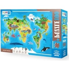 Esranın Dünyası 100 Parça Hayvan Dünya Haritası Yapım Seti