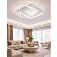 Quadra Glow Modern LED Avize Geometrik Tasarım Salon ve Oturma Odası Tavan Aydınlatma