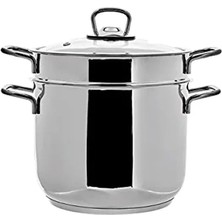 Esranın Dünyası Derin Haşlama Süzgeçli Çelik Spagetti Tenceresi