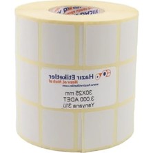 Esranın Dünyası 30MM x 25MM Eko Termal Etiket - 3000 Adet, 3'lü Rulo
