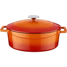 Esranın Dünyası Oval Döküm Tencere, 29 Cm, Emaye Kaplama