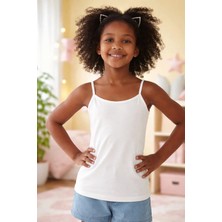 Almira Anne Bebek Kız Çocuk Askılı Atlet Beyaz 6-11 Yaş