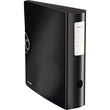 Esranın Dünyası Geniş Kapasiteli Siyah Klasör, A4, 82 mm Yuvarlak Sırt, Elastik Bantlı