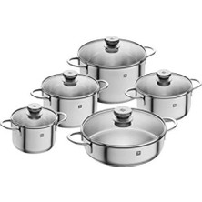 Esranın Dünyası 5 Parça Gri Paslanmaz Çelik Tencere Seti