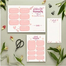 Esranın Dünyası 50 Sayfa Tarihsiz Masaüstü Planner Seti, Kalp Temalı