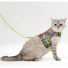 Esranın Dünyası Kaçış Önleyici Kedi ve Küçük Irk Köpek Gezdirme Tasması (M, Etnik Yeşil)