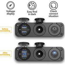 MELLİFERA Araç Tekne Atv Çift USB Şarj , Çakmaklık  On/off Anahtar Üçlü Set