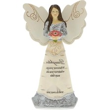 Esranın Dünyası Dekoratif Melek Figürü - Çiçek Desenli Pena