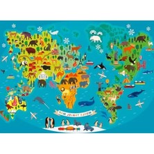 Esranın Dünyası 150 Parçalı Renkli Hayvanlı Harita Puzzle