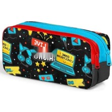 Esranın Dünyası Iki Bölmeli Siyah Mavi Kalem Çantası, Ergonomik Tasarımlı