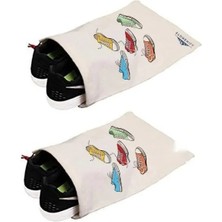 Esranın Dünyası Büzgülü Ham Bez Ayakkabı Torbası 30X40 cm (2 Adet)