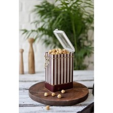 Esranın Dünyası Dikdörtgen Metal Saklama Kabı - Circus Cream Desenli, 8X10 cm