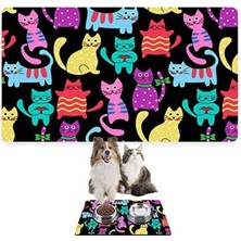 Esranın Dünyası Su Geçirmez Evcil Hayvan Beslenme Matı (50X35 Cm, Siyah)