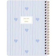 Esranın Dünyası 16X23 Spiralli Akademik Ajanda - Şık Mavi Kalp Tasarımı