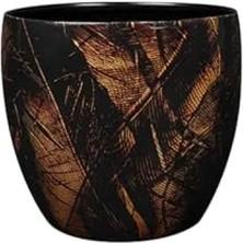 Esranın Dünyası Dayanıklı Siyah Metal Saksı - 17X15 cm