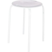 Esranın Dünyası Beyaz Demir Tabure, Şık ve Dayanıklı Tasarım