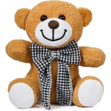 Esranın Dünyası Sevimli Fiyonklu Pelüş Ayıcık - Siyah Beyaz