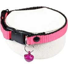 Esranın Dünyası Neon Pembe Renkli Ayarlanabilir Zilli Kedi Tasması