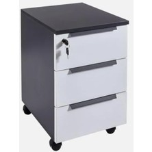 Esranın Dünyası 3 Çekmeceli Hareketli Keson, Antrasit/lake Beyaz