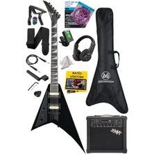 Esranın Dünyası V Kasa Elektro Gitar Seti - 25W Amfili ve 2x Zebra Humbucker Manyetik