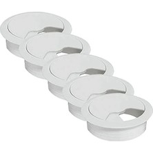 Esranın Dünyası Masa Üstü Kablo Kanalı Deliği Kapağı, Beyaz, 6 cm (5 Adet)