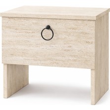 Nenu Nova Mermer Desenli Komodin Traverten Yatak Odası