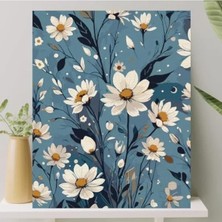 Esranın Dünyası Numaralı Tuval Seti ile Sayılarla Boyama - Papatya Motifi (40X50 Cm)