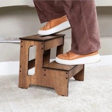 Esranın Dünyası Iki Basamaklı Ahşap Merdiven Tabure - Dayanıklı Tasarım