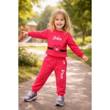 Almira Anne Bebek Fuşya Renkli Kız Çocuk Takım Seti 2-5 Yaş Sweat ve Eşofman Altı