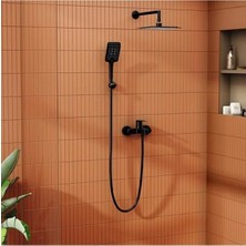 Esranın Dünyası Mat Siyah Banyo Bataryası, El Duşu Çıkışı ile