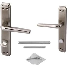 Esranın Dünyası Nikel Saten Metal Tutamaklı Kendinden Kilitli Wc Banyo Kapı Kolu