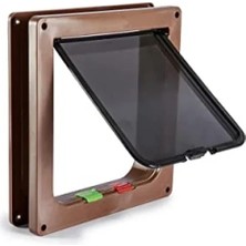 Esranın Dünyası Kedi ve Köpekler Için 4 Yollu Kapı - 25X23,5X5 Cm, Kahverengi