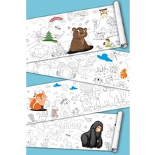 Esranın Dünyası Dev Boyama Kağıdı Rulosu - Hayvanlar Alemi, 5 Metre x 45 cm