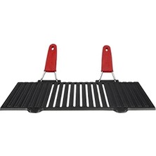 Esranın Dünyası Döküm Mangal Izgarası, Çift Silikon Kulplu, 40 x 25 cm