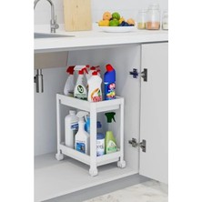 Esranın Dünyası 2 Katlı Tekerlekli Düzenleyici Raf, Banyo ve Mutfak Için