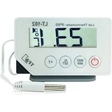 Esranın Dünyası Dijital Alarmlı Su Geçirmez Termometre, IP65 - Beyaz