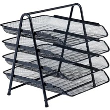 Esranın Dünyası 4'lü Perfore Evrak Rafı - Siyah Renkli Tasarım