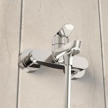 Esranın Dünyası Krom Kaplama Banyo Bataryası, El Duşu ile Uzun Çıkış Ucu