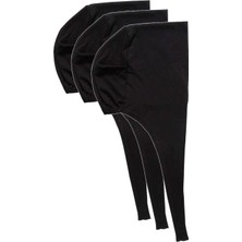 3 Adet Tesettür Bone Bağcıklı Likralı Siyah