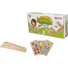 Esranın Dünyası Eğitici Tahta Domino Oyun Seti - Hayvan Temalı
