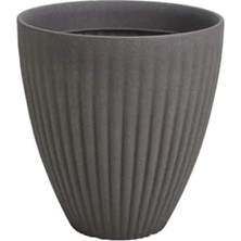 Esranın Dünyası Antrasit Renkli Plastik Saksı - Çap 40 Cm, Yükseklik 42 cm