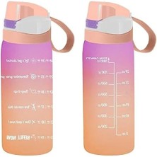 Esranın Dünyası Motivasyon Su Matarası - Yavruağzı Renkli, Yeniden Kullanılabilir