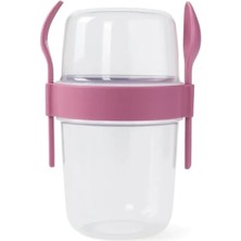 Esranın Dünyası Taşınabilir Sızdırmaz Yoğurt ve Granola Kabı, 1100 Ml, Pratik Tasarım, Kaşıklı