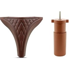 Esranın Dünyası 6'lı Mobilya Destek Ayağı Seti - 15 Cm, Kahverengi