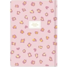 Esranın Dünyası Ciltli Pembe Leopar Desenli Akademik Ajanda 17 * 24 cm